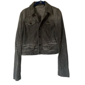 Express women’s jean jacket size M gray.